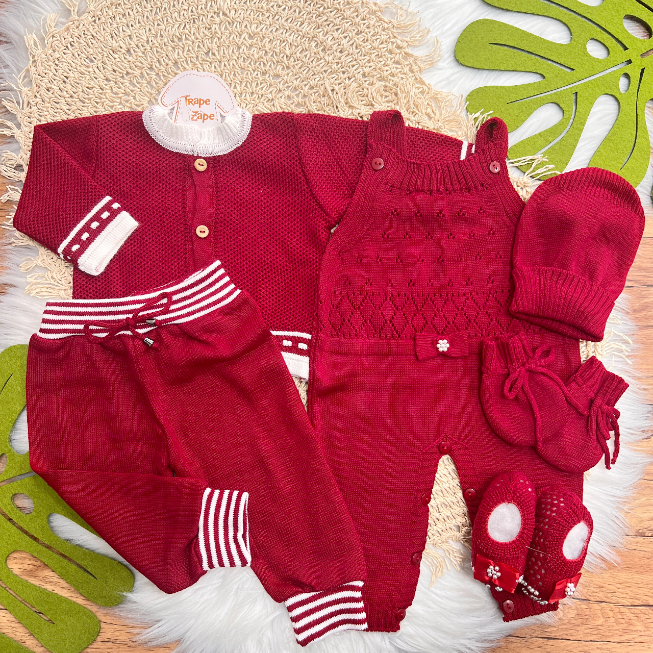  Kit Algodão Doce - Vermelho e Branco